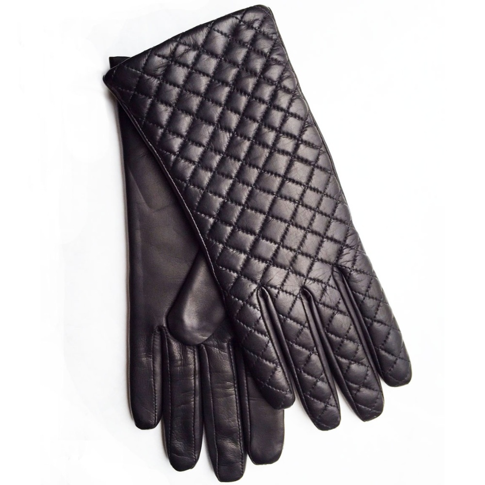 Hilts-Willard Quilted Leather Gloves, Black